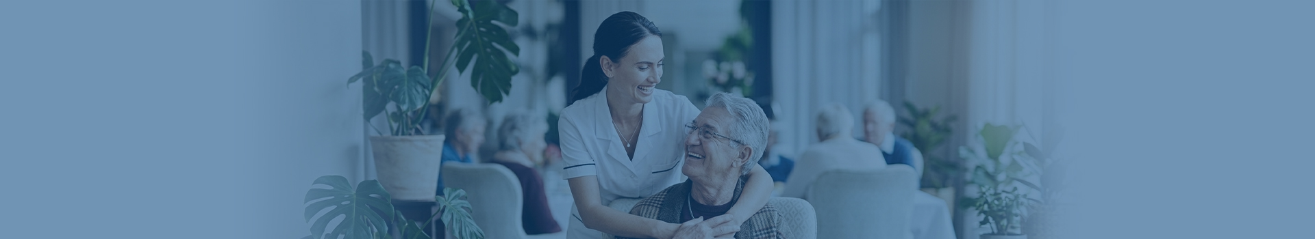 Caregiver with senior client